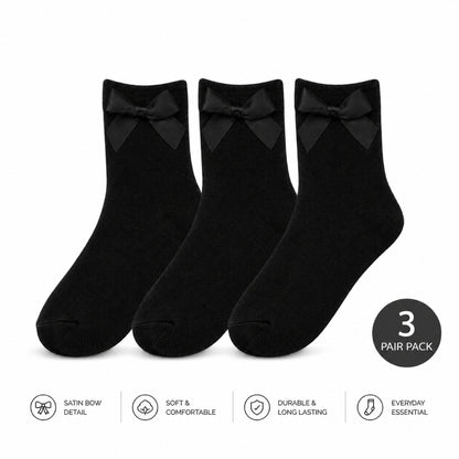 Ankle Bow Socks - 3 Pair Pack