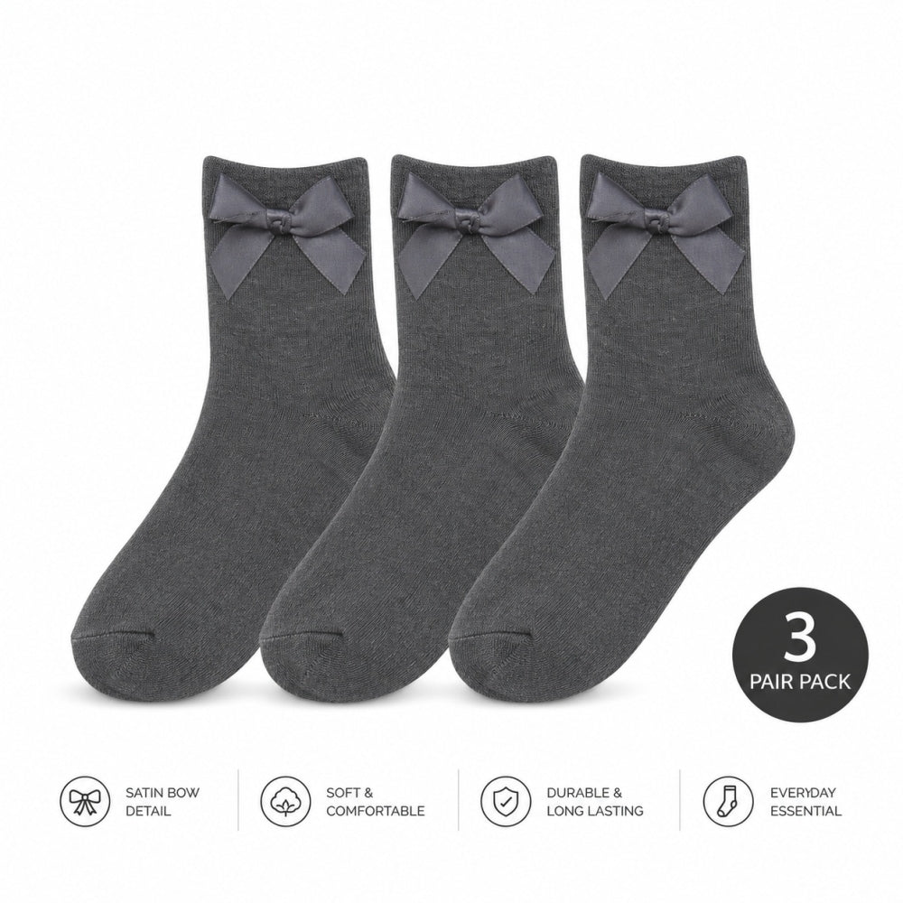 Ankle Bow Socks - 3 Pair Pack