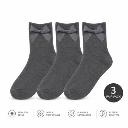Ankle Bow Socks - 3 Pair Pack