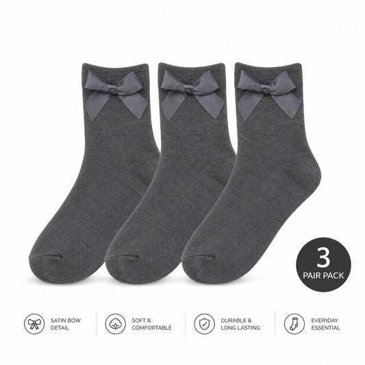 Ankle Bow Socks - 3 Pair Pack